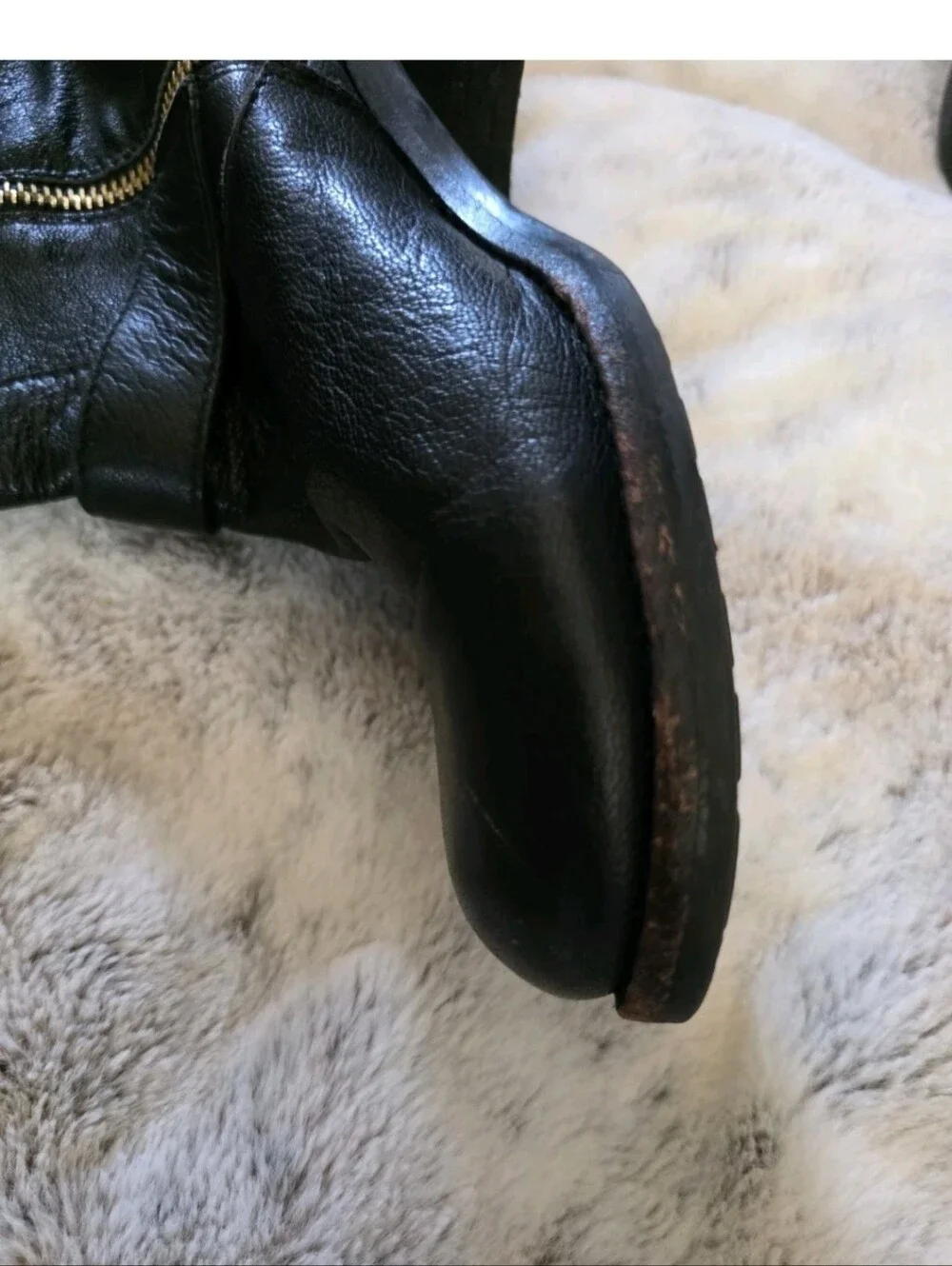 Vince Camuto  Winchell Women's Black & Gold Leather Boots US Size 7 1/2 M